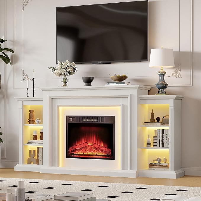 72" LED Lights Electric Fireplace - Image 5