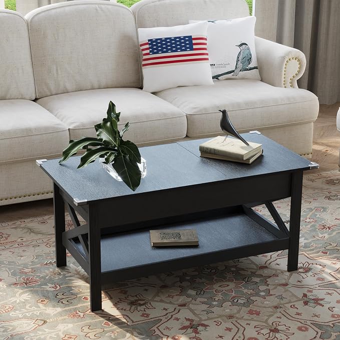 Lift Top Coffee Table with Storage, Small Coffee Table with Hidden Compartment - Image 8