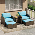 Garvee Patio Furniture Set, 5-Piece PE Rattan Wicker Outdoor Seating Set by Garvee