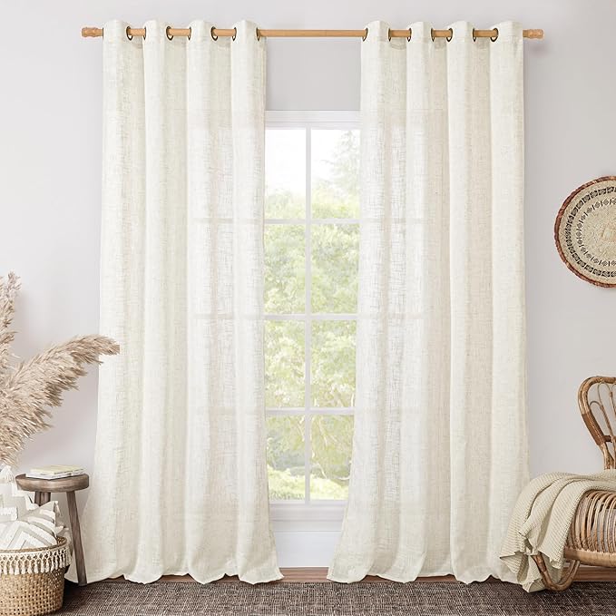 LAMIT Living Room Linen Curtains 95 Inch by LAMIT