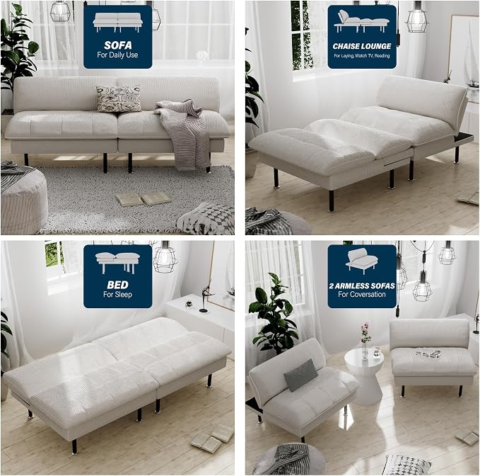 Ribilake 70" Futon Sofa Bed, 4 in 1 Multi-Function Couch Sleeper - Image 5