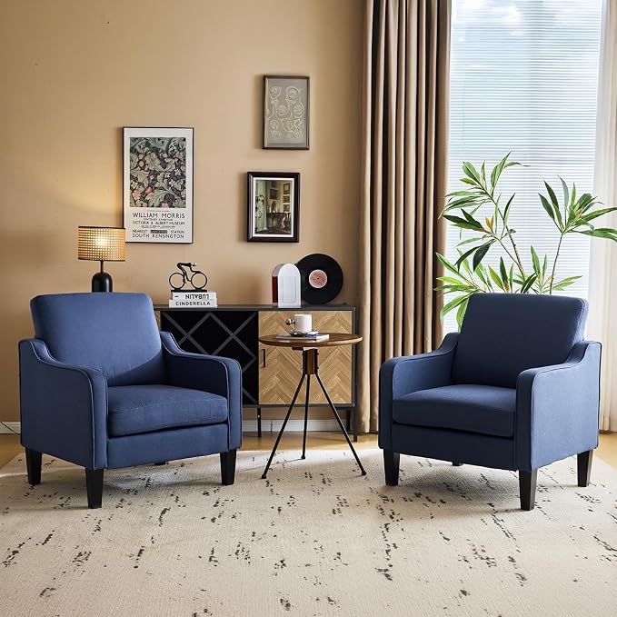 VINGLI Modern Accent Chairs Set of 2, Upholstered Sofa Chair Reading Chair by VINGLI