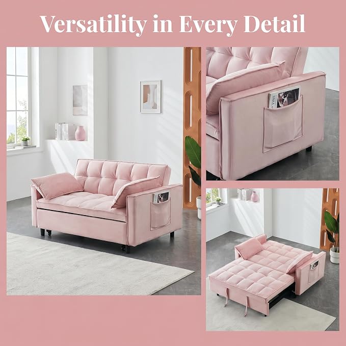 3 in 1 Convertible Sofa Bed, Loveseat Sleeper Sofa - Image 7