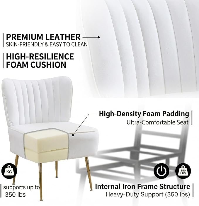 Modern Velvet Accent Chairs Set of 3, Comfy Slipper Chair - Image 5