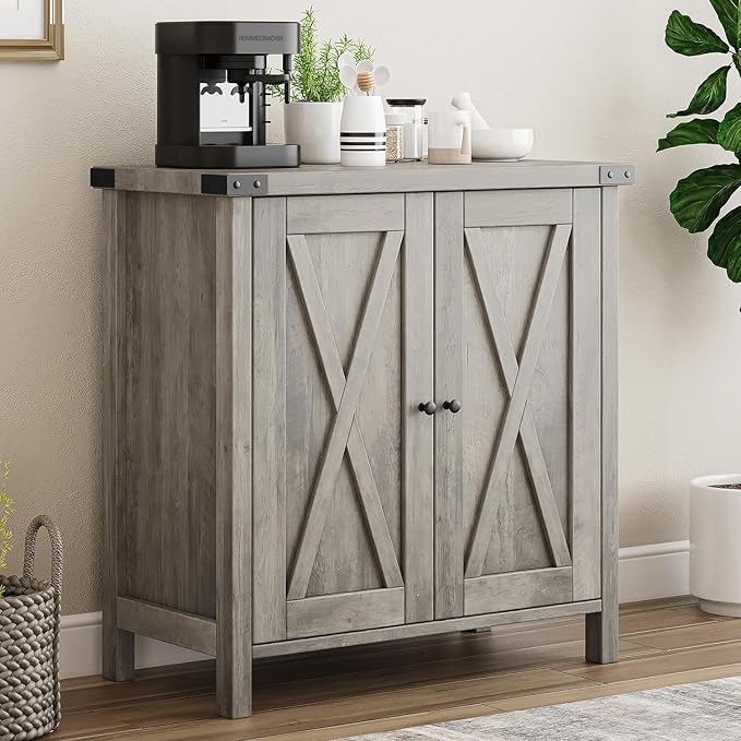 GarveeHome Small Storage Cabinet, Farmhouse Sideboard Buffet Cabinet - Image 5