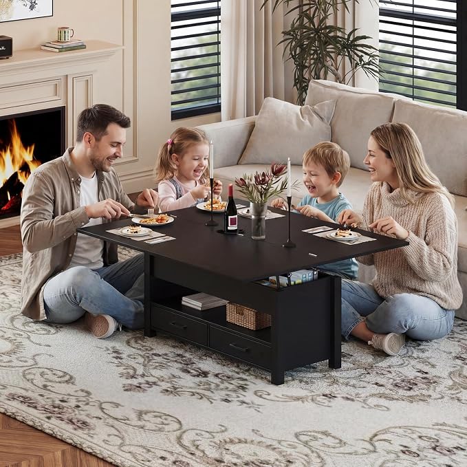 Garvee 40" Coffee Table Lift Top, Converts to Dining Table - Image 2