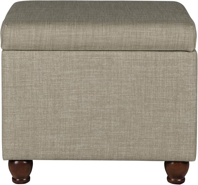 Homepop Home Decor | Upholstered MediumRectangular Storage Ottoman | Hinged Lid - Image 5