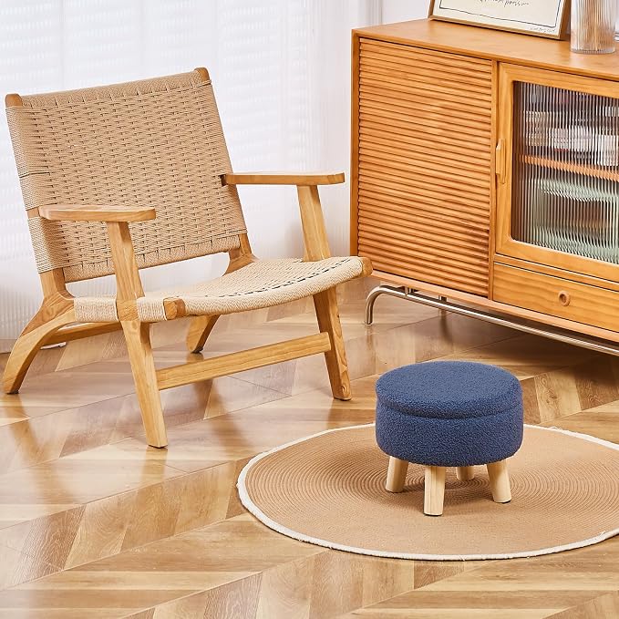 Wimarsbon Storage Ottoman, Modern Round Footrest - Image 7