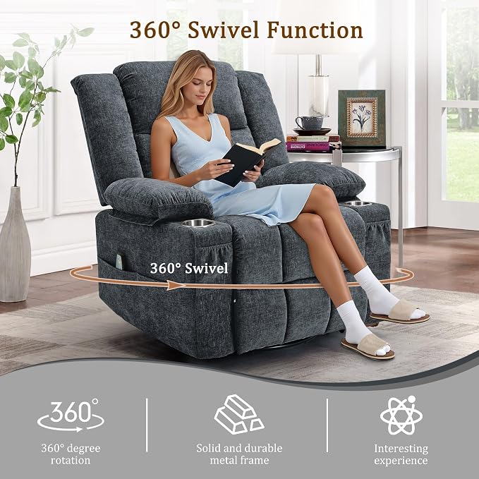 Korser 360° Swivel Rocker Recliner - Image 3