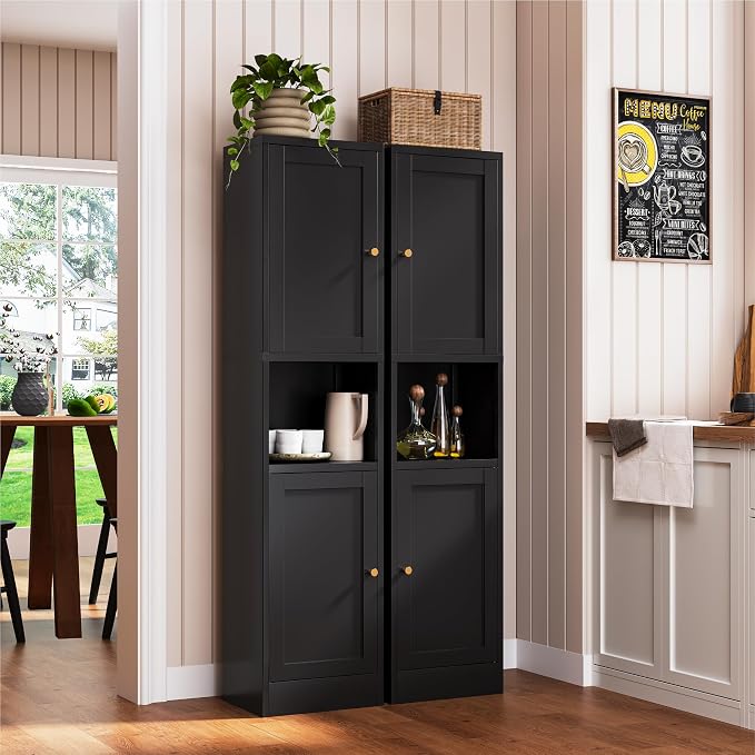 YAUWOH 2-Door Metal Storage Cabinet, Tall Slim Pantry Organizer - Image 9