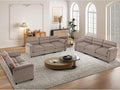 HAOMARKETS Corduroy Sofa Set, Upholstered Loveseat and 3-Seater Couch Set of 2 by HAOMARKETS