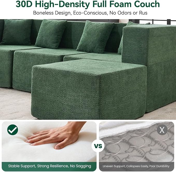 MONVANE Modular Sectional Sofa, Oversized 8 Seat Convertible U Shaped Couch - Image 4