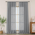 Chyhomenyc Extra Long Charcoal Grey Semi Sheer Curtains 108 Inches Long 2 by Chyhomenyc