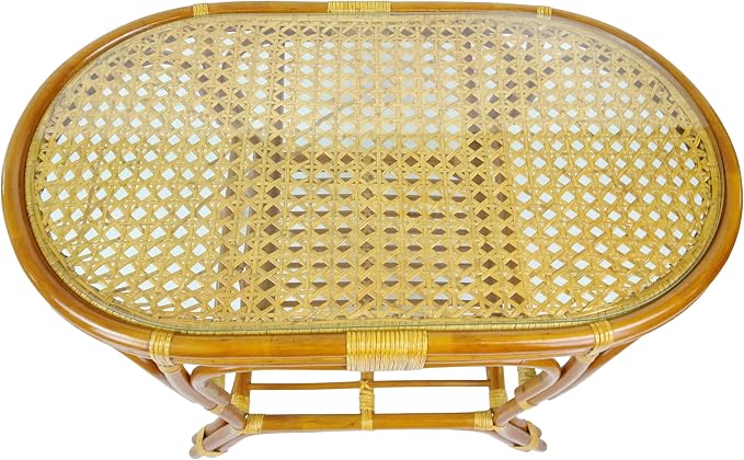 Malibu Lounge Set of 4: 2 Natural Rattan Wicker Chairs, Three-Seater Sofa and - Image 6