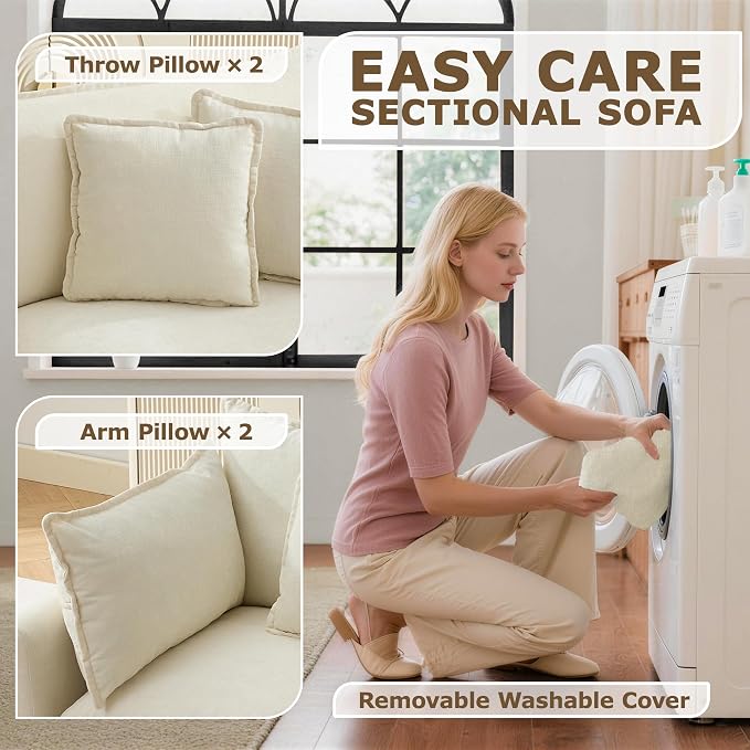 78” Modular Sectional Sofa, L Shaped Cloud Couch - Image 7