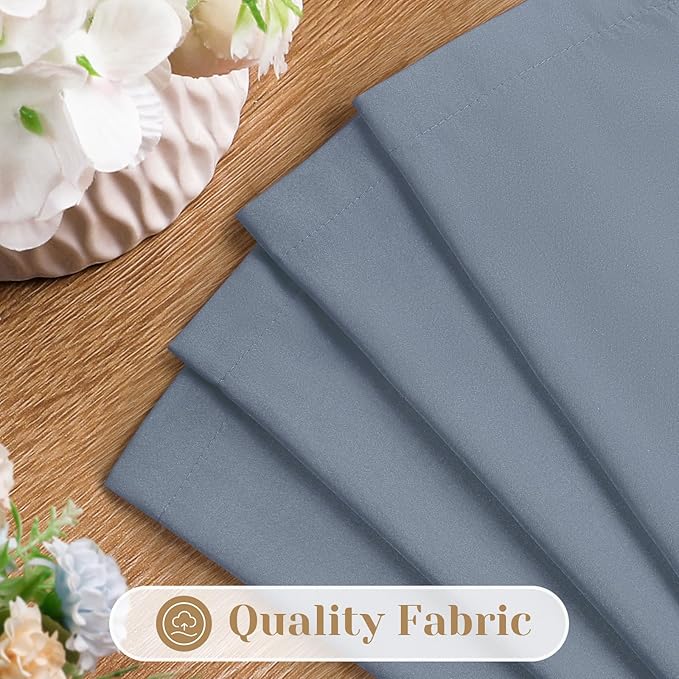 HOMEIDEAS Non-See-Through Stone Blue Privacy Sheer Curtains, 52 X 84 Inches - Image 4