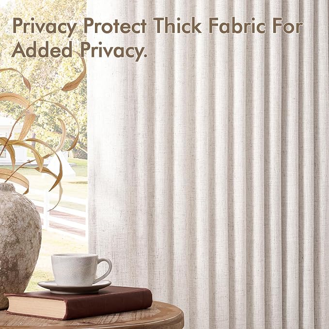 MIULEE Pinch Pleated Thick Linen Curtains 96 Inches Long 2 Panels - Image 7