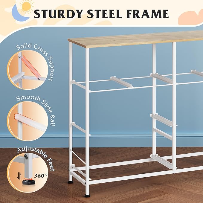 WLIVE Dresser for Bedroom with 8 Drawers, Wide Fabric Dresser for Storage and - Image 7