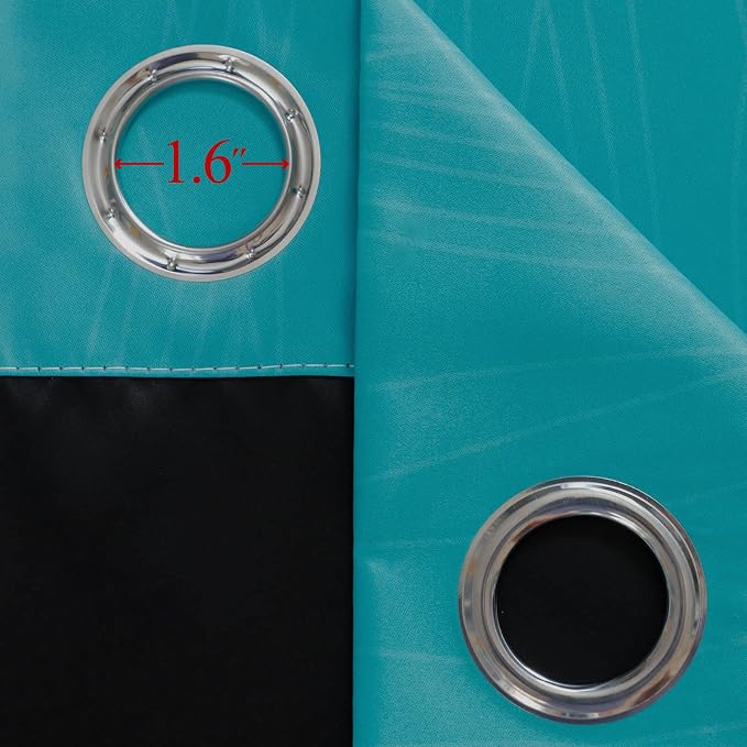 Estelar Textiler Ombre Purple Blackout Curtains 96 Inches Long, Teal Curtains - Image 7