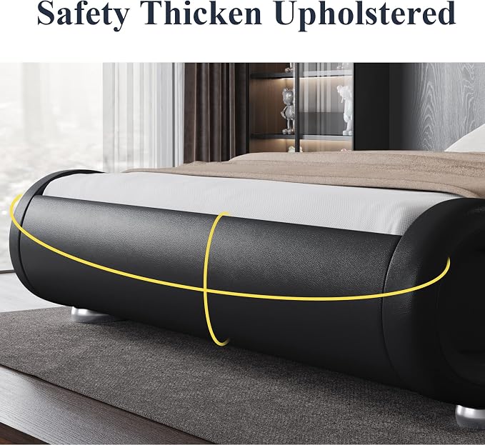 Allewie Full Size Upholstered Platform Bed Frame - Image 6