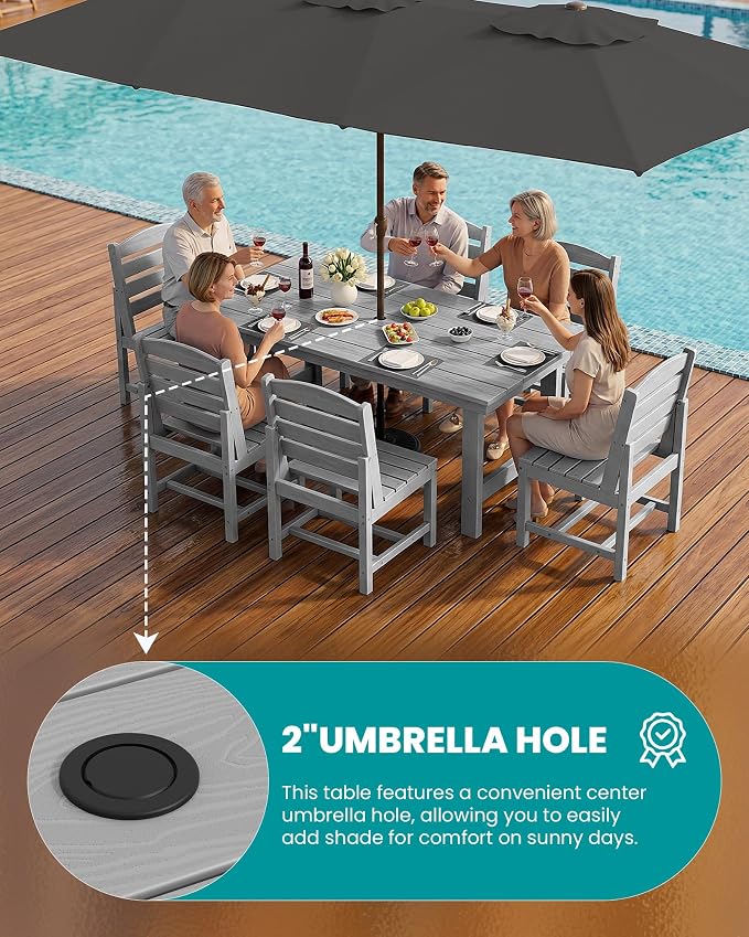 SERWALL Patio Dining Sets for 10 Person, HDPE Dining Set - Image 2