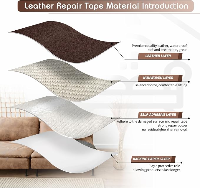 KING MOUNTAIN Leather Repair Patch, 4 x 63 Inches self Adhesive Leather Repair - Image 3