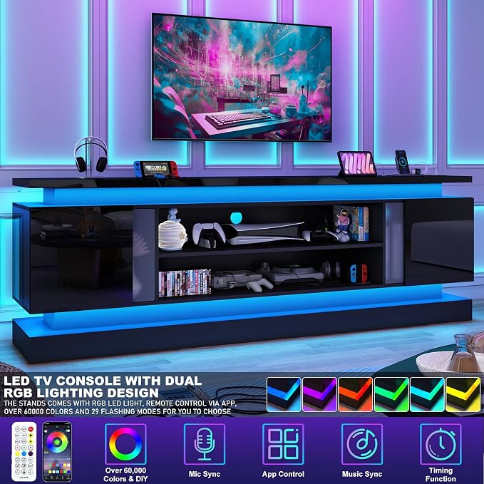 chartustriable 81IN LED TV Stands w/Power Outlet - Image 4