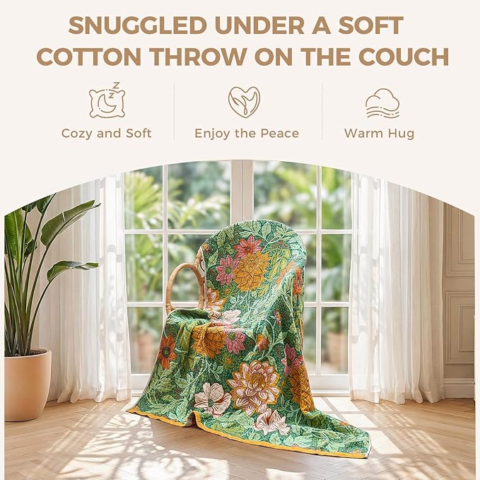LUTBM Boho Throw Blanket for Bed Cotton Summer Blankets Bedroom Living Room - Image 4