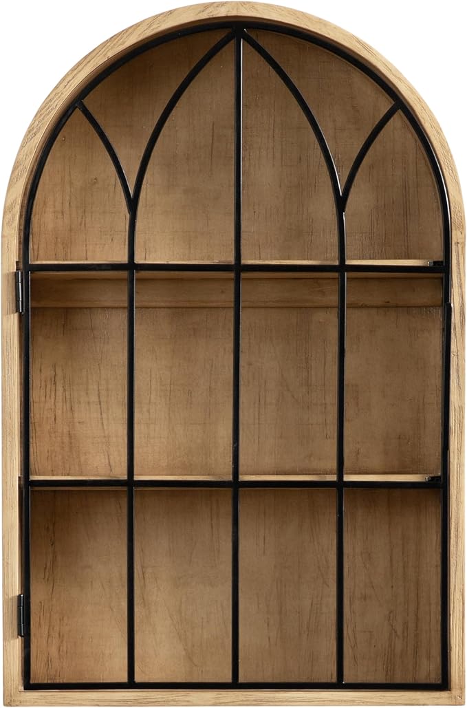 Kate and Laurel Megara Decorative Wooden Hanging Arched Wall Cabinet - Image 8