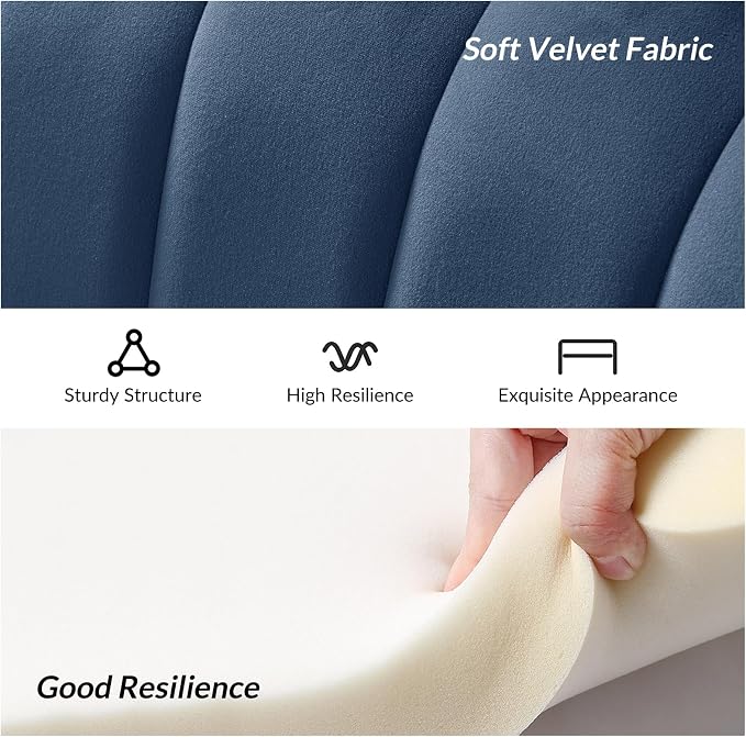 HULALA HOME Modern Velvet Loveseat Sofa - Image 3