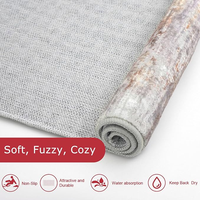 KOZYFLY Modern Abstract Washable Long Runner Rug 2.6x18 Hallway Rug Runner - Image 5