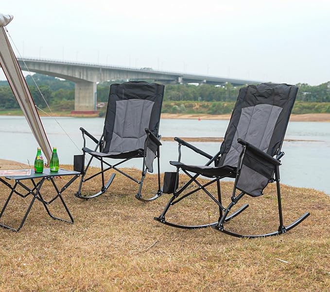 Romswi 2 Pack High Back Portable Rocking Chair - Image 9
