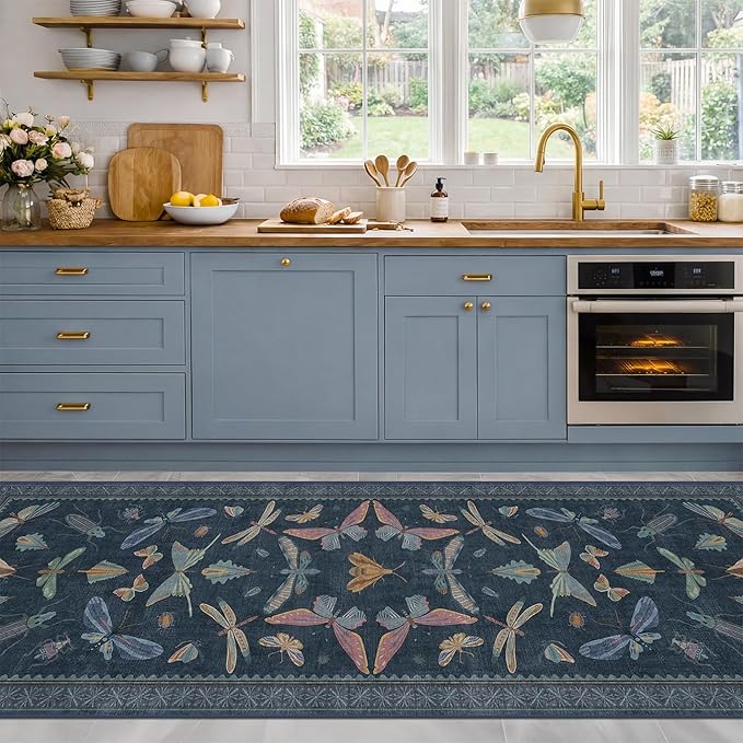 Vintage 2'6"x8' Kitchen Rugs Washable, Non Slip 8ft Long Rugs by HazoHaus