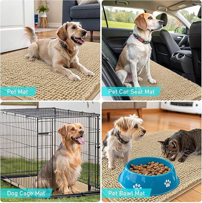 OLANLY Dog Door Mat for Muddy Paws 32x20, Absorbs Moisture and Dirt, Absorbent - Image 7