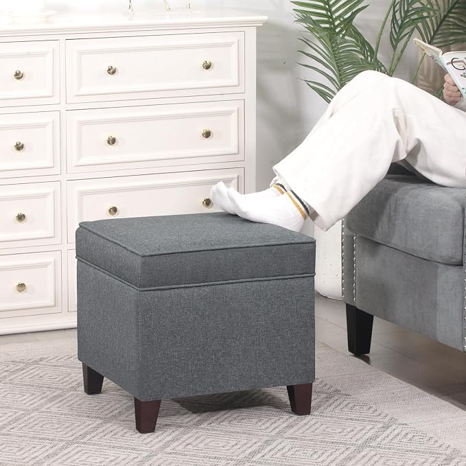 Adeco Chest and Footrest-Square Seat Storage Bench Ottoman - Image 4