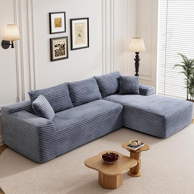 95" L Shaped Boneless Sectional Couches, Wide Armrest, Deep Seat, Memory Foam - Image 2