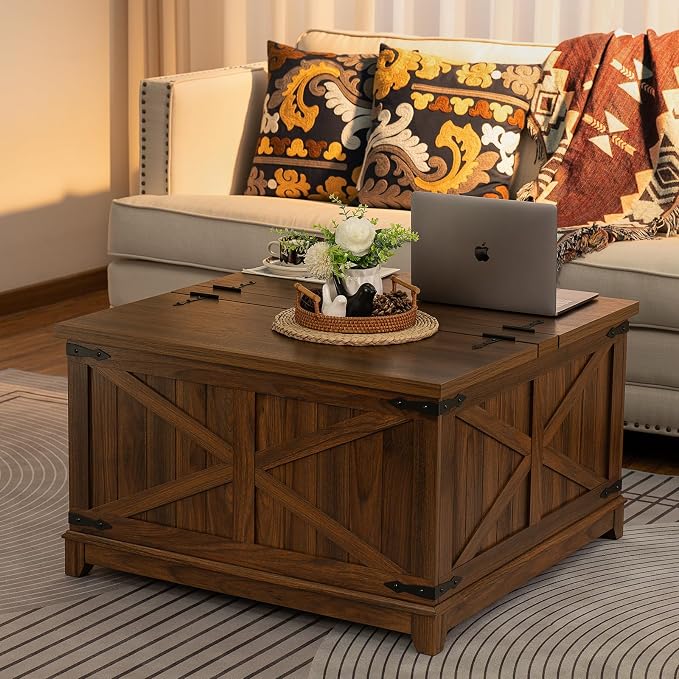 Farmhouse Coffee Table Set of 3, Furniture Set - Image 8