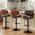 YaFiti Bar Stools Set of 3, Bentwood Adjustable Height Swivel Bar Stools by YaFiti