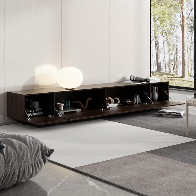 AIEGLE 95.1" W TV Stand with 4 Flip-Down Drawers, Modern Entertainment Center - Image 4