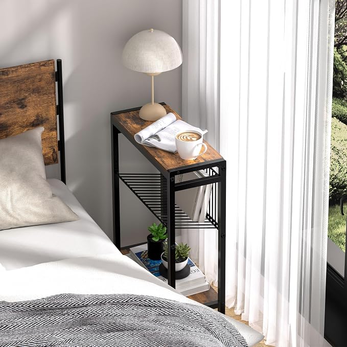 Small Side Table Set of 2 for Small Space, 3-Tier Narrow End Table - Image 7