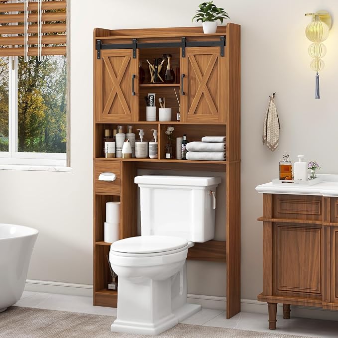 Vabches Over The Toilet Storage Cabinet, Farmhouse Storage Cabinet Over Toilet - Image 6