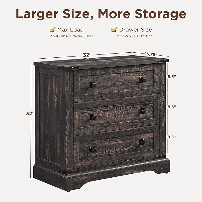 T4TREAM 32" Farmhouse Nightstand - Image 2
