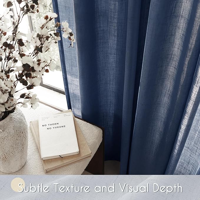 Navy Blue Curtains 90 inch Length - Image 3