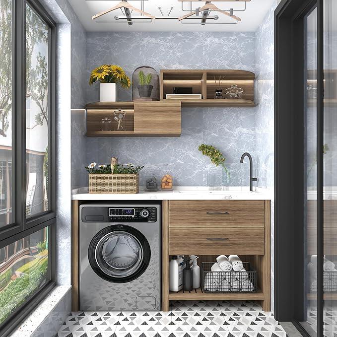 Marble Contact Paper 15.7" x 197" Grey Wallpaper Marble Peel and Stick Wallpaper - Image 5