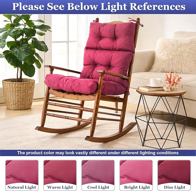 Rocking Chair Cushion, Waterproof and Fade-Resistant Adirondack Rocker Cushions - Image 6