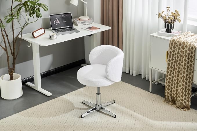 VINGLI Cute Small Swivel Desk Chair Comfy no Wheels, Ergonomic Low-Back Lumbar - Image 8
