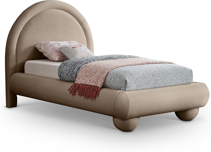 Meridian Furniture MadridTaupe-T Madrid Collection Art Deco Twin Bed by MeridianFurniture
