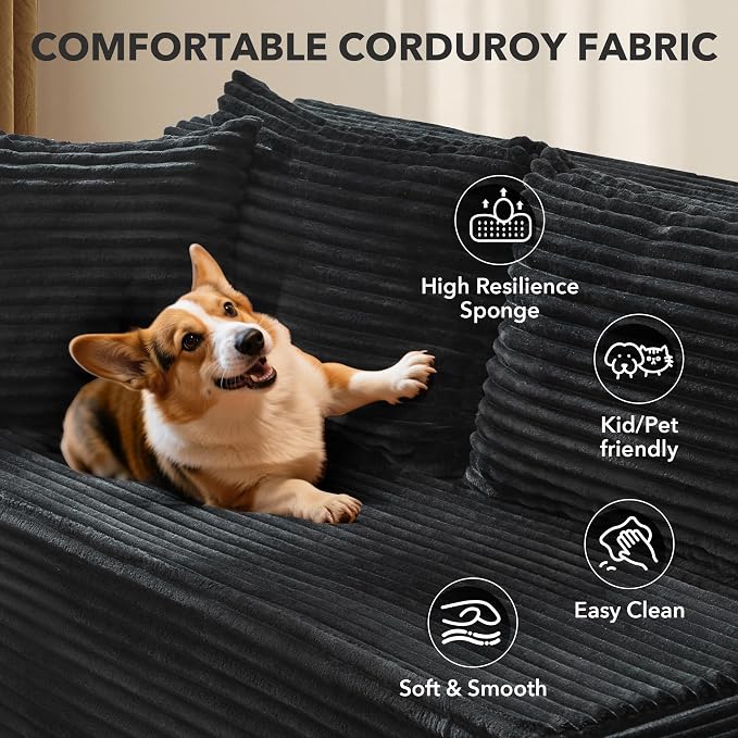 Modular Sectional Sofa Cloud Sectional Couch, Deep Seat Memory Foam Plush - Image 3