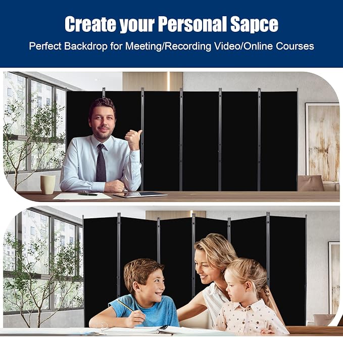 Room Divider 6FT Portable Room Dividers and Folding Privacy Screens, 6 Panel - Image 7
