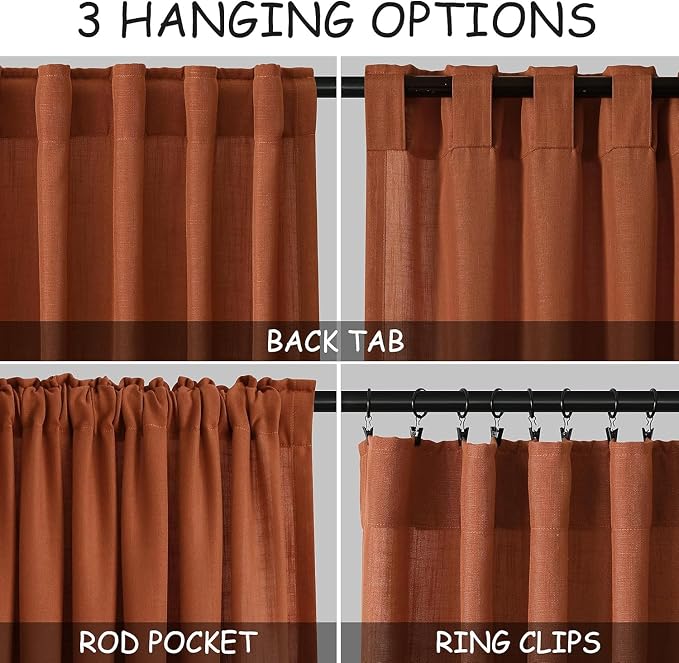Nanspring Extra Wide Linen Curtains - Image 2